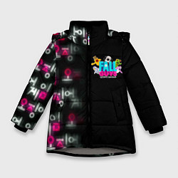 Куртка зимняя для девочки Игра в кальмара x Fall Guys, цвет: 3D-светло-серый