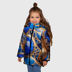 Куртка зимняя для девочки Лазуритовый флюид, цвет: 3D-черный — фото 2