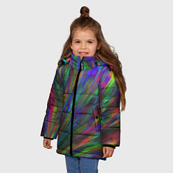 Куртка зимняя для девочки Переливающая радужная галограмма, цвет: 3D-красный — фото 2
