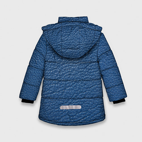 Зимняя куртка для девочки Текстура синей кожи / 3D-Черный – фото 2