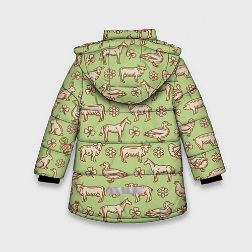 Зимняя куртка для девочки Фермерские животные / 3D-Черный – фото 2