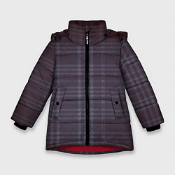 Куртка зимняя для девочки Клетка оттенки серого, цвет: 3D-красный
