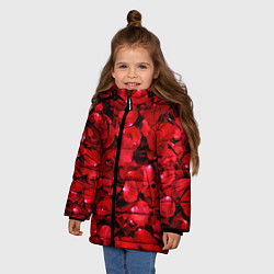 Куртка зимняя для девочки Лепестки алых роз, цвет: 3D-красный — фото 2