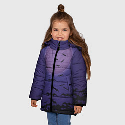 Куртка зимняя для девочки Летучие мыши шабаш, цвет: 3D-черный — фото 2