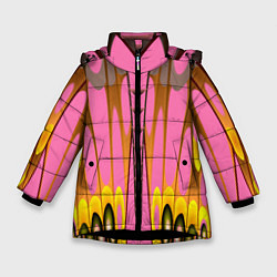 Зимняя куртка для девочки Розовый бабочкин мотив