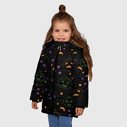 Куртка зимняя для девочки Тыквы яркие, цвет: 3D-светло-серый — фото 2