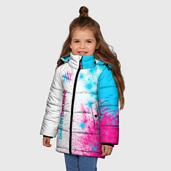Куртка зимняя для девочки Dead by Daylight neon gradient style: по-вертикали, цвет: 3D-черный — фото 2