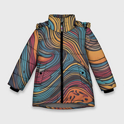 Куртка зимняя для девочки Осенний узор, цвет: 3D-светло-серый
