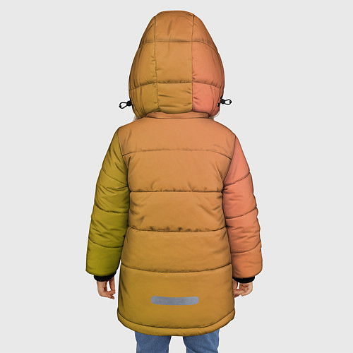 Зимняя куртка для девочки Градиент розово-зеленый груша / 3D-Красный – фото 4