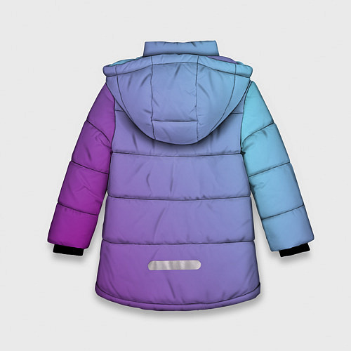 Зимняя куртка для девочки Градиент - слива в небе / 3D-Красный – фото 2