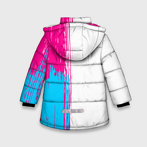 Зимняя куртка для девочки Mass Effect neon gradient style: по-вертикали / 3D-Черный – фото 2
