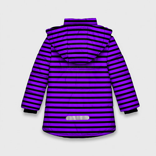 Зимняя куртка для девочки Фиолетовый в чёрную полоску / 3D-Черный – фото 2