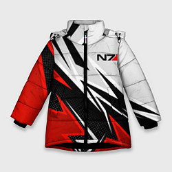 Зимняя куртка для девочки N7 mass effect - white and red