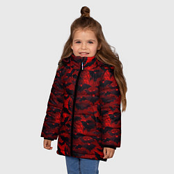 Куртка зимняя для девочки Летучие мыши в красную ночь, цвет: 3D-светло-серый — фото 2