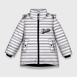 Зимняя куртка для девочки Кен - серые и белые полосы