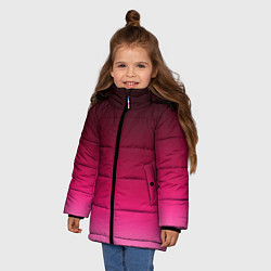 Куртка зимняя для девочки Розово-малиновый градиент, цвет: 3D-черный — фото 2