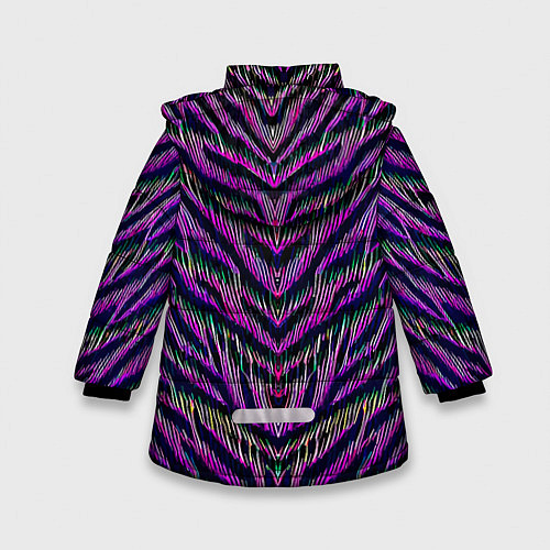 Зимняя куртка для девочки Mirror abstraction - neural network / 3D-Черный – фото 2