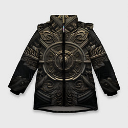 Куртка зимняя для девочки Узор в скандинавском стиле, цвет: 3D-светло-серый