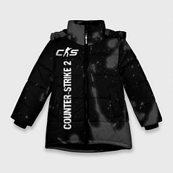 Зимняя куртка для девочки Counter-Strike 2 glitch на темном фоне по-вертикал
