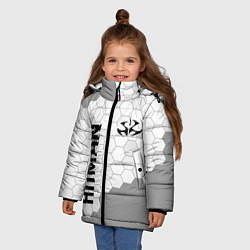 Куртка зимняя для девочки Hitman glitch на светлом фоне вертикально, цвет: 3D-черный — фото 2