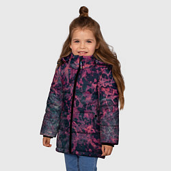 Куртка зимняя для девочки Абстракция - аметистовый ирис, цвет: 3D-светло-серый — фото 2