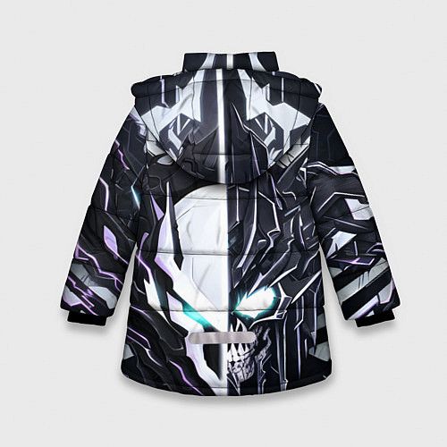 Зимняя куртка для девочки Белый адский демон / 3D-Светло-серый – фото 2