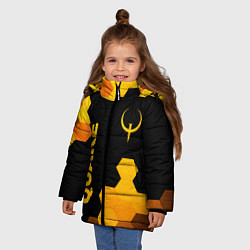 Куртка зимняя для девочки Quake - gold gradient вертикально, цвет: 3D-черный — фото 2