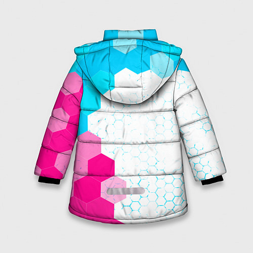 Зимняя куртка для девочки Dark Souls neon gradient style по-вертикали / 3D-Черный – фото 2