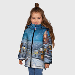 Куртка зимняя для девочки Москва новый год, цвет: 3D-черный — фото 2
