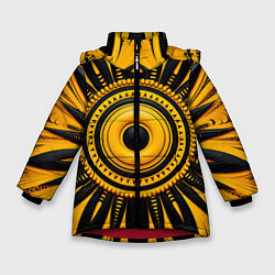 Зимняя куртка для девочки Желто-черный узор в африканском стиле
