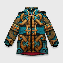 Зимняя куртка для девочки Орнамент в норвежском стиле