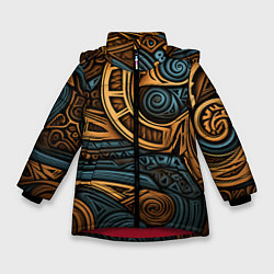 Зимняя куртка для девочки Паттерн в викингском стиле
