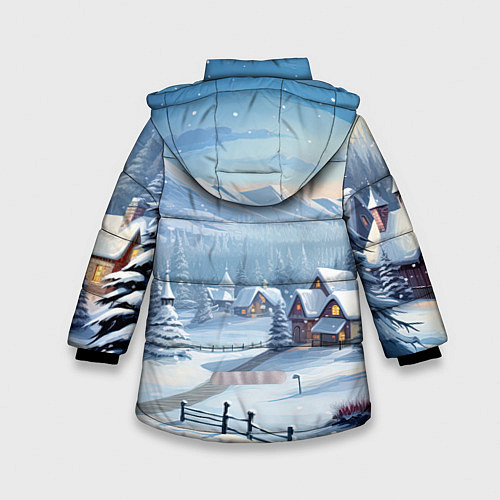 Зимняя куртка для девочки Зимнее настроение / 3D-Черный – фото 2