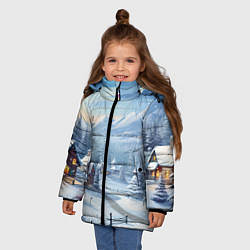 Куртка зимняя для девочки Зимнее настроение, цвет: 3D-черный — фото 2