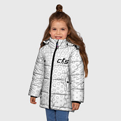Куртка зимняя для девочки Counter-Strike 2 glitch на светлом фоне вертикальн, цвет: 3D-черный — фото 2