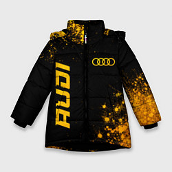 Зимняя куртка для девочки Audi - gold gradient вертикально