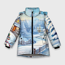 Куртка зимняя для девочки Снежная тропинка, цвет: 3D-светло-серый