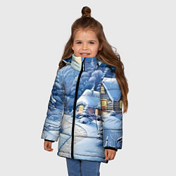 Куртка зимняя для девочки Тропинка в новый год, цвет: 3D-светло-серый — фото 2