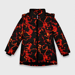 Куртка зимняя для девочки Магма инферно, цвет: 3D-черный