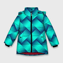 Куртка зимняя для девочки Бирюзовое переплетение, цвет: 3D-красный