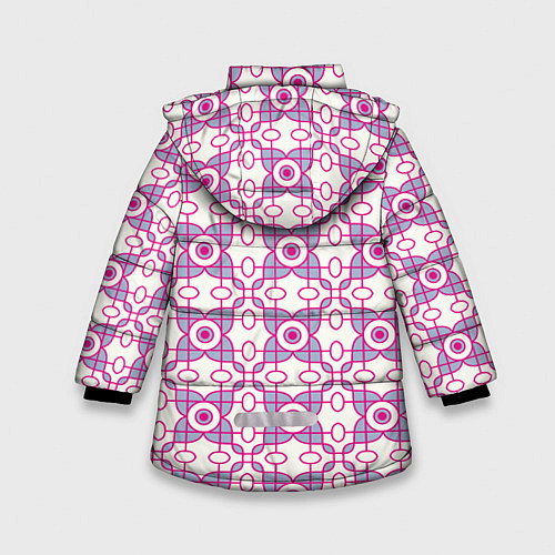 Зимняя куртка для девочки Художественные цветы / 3D-Черный – фото 2