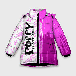 Куртка зимняя для девочки Poppy Playtime pro gaming по-вертикали, цвет: 3D-черный