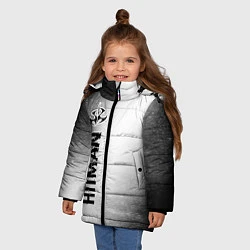 Куртка зимняя для девочки Hitman glitch на светлом фоне по-вертикали, цвет: 3D-черный — фото 2