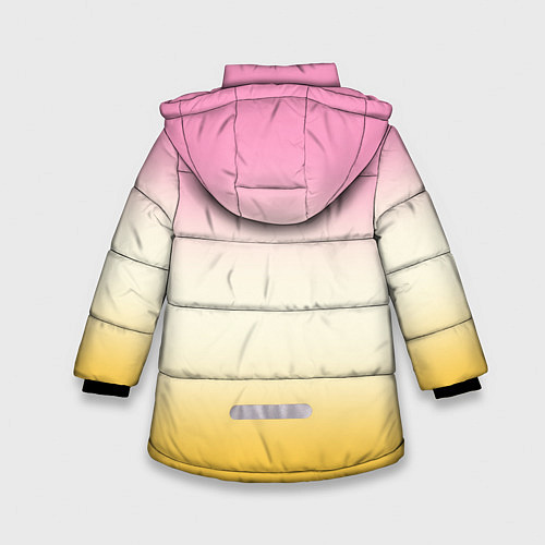 Зимняя куртка для девочки Розовый бежевый желтый градиент / 3D-Светло-серый – фото 2