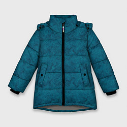 Зимняя куртка для девочки Бирюзовая текстура имитация меха