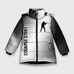 Куртка зимняя для девочки Counter Strike glitch на светлом фоне вертикально, цвет: 3D-черный