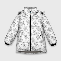 Зимняя куртка для девочки Сончас у мишек - принт раскраска