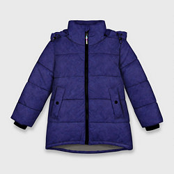Зимняя куртка для девочки Фиолетовая текстура волнистый мех