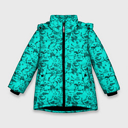 Зимняя куртка для девочки Текстура камень цвета морской волны