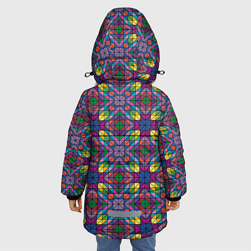 Зимняя куртка для девочки Стеклянная мозаика / 3D-Красный – фото 4